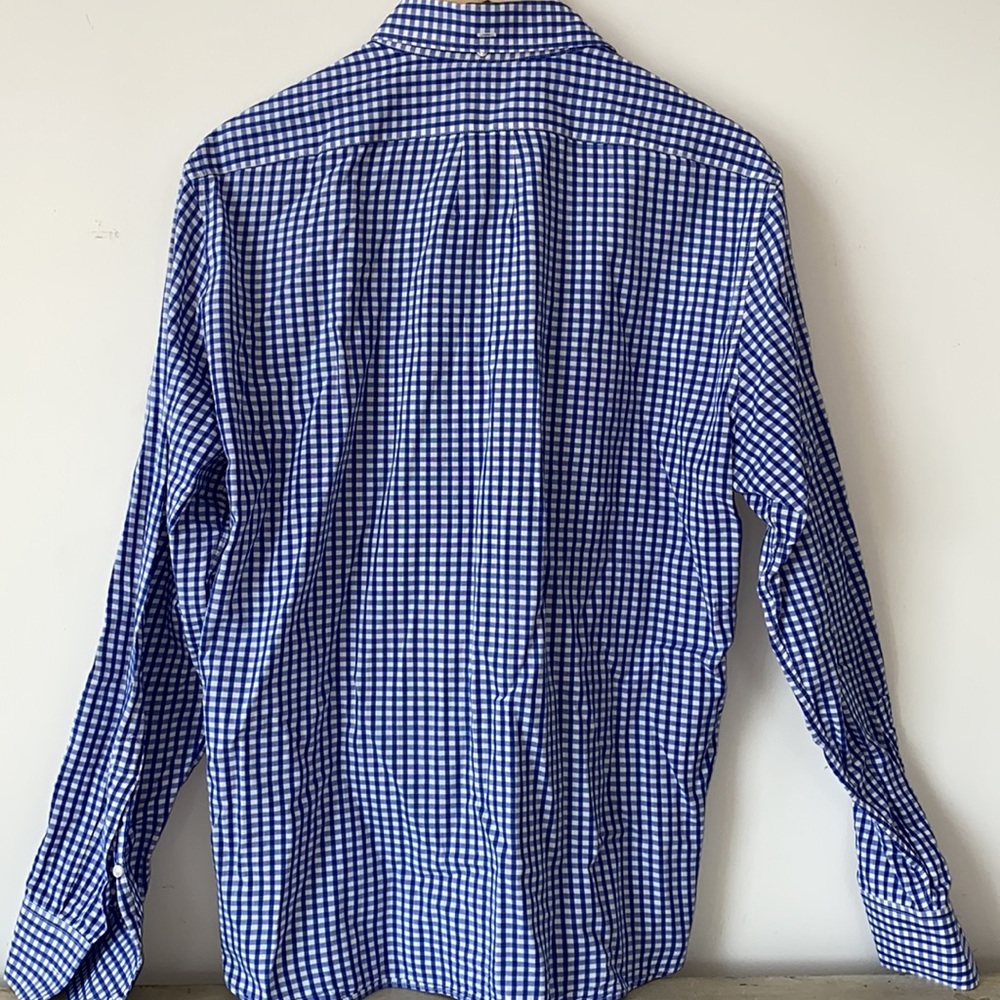 J. Crew Blue/White Gingham Checked Button Down Sl… - image 5